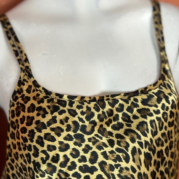 VICTORIA'S SECRET Leopard Print Satin Medium Chemise Full Length Lingerie.  E33 - Picture 4 of 15
